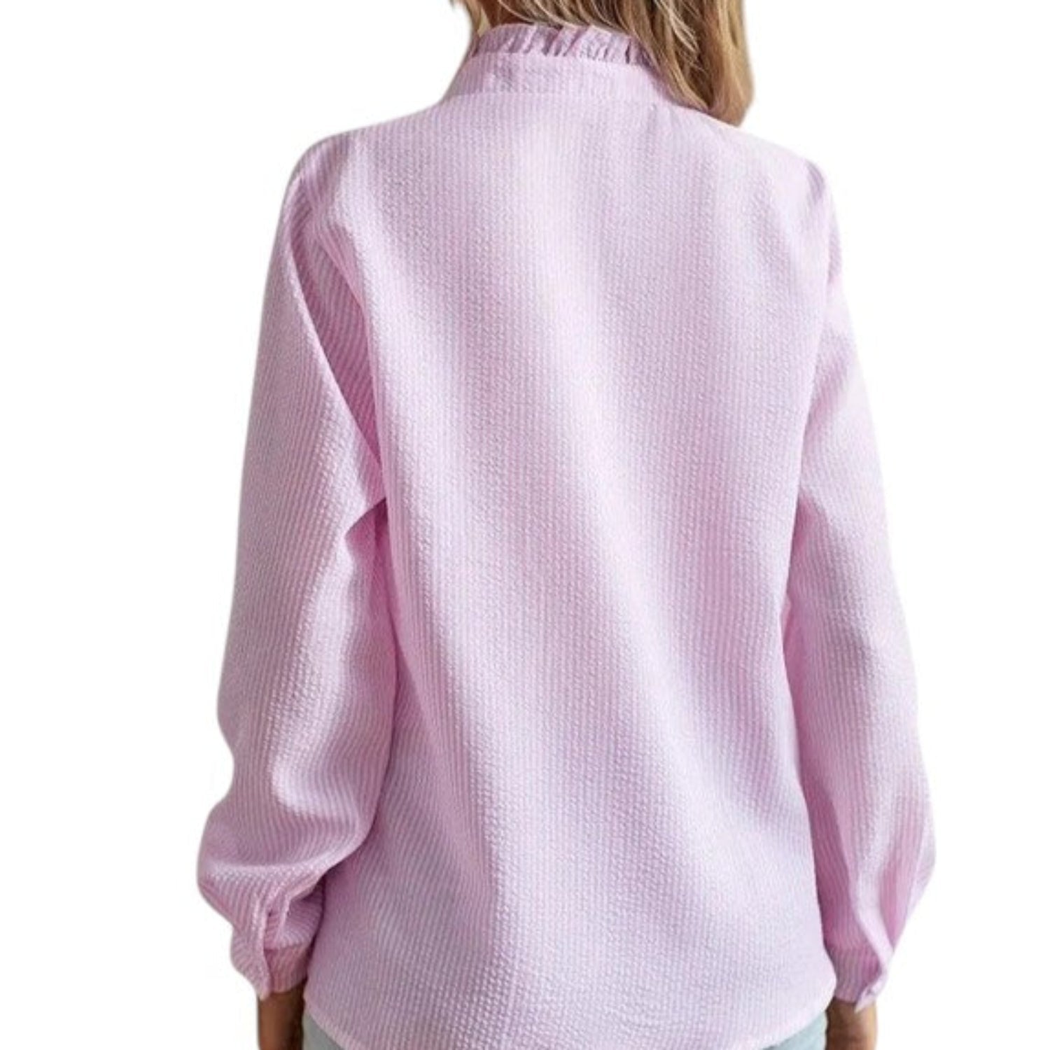 Blouse Women Striped Long Sleeve Classic Fit