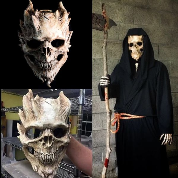 Skull and bones warrior horror Halloween mask