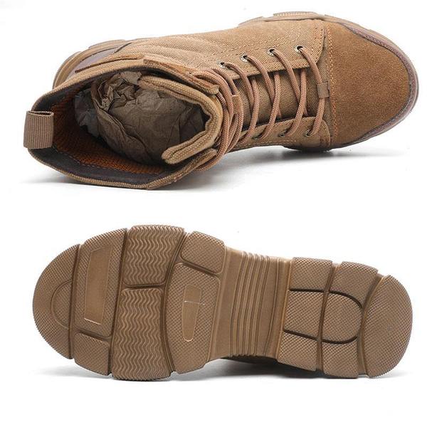 Safety boots with steel toe cap