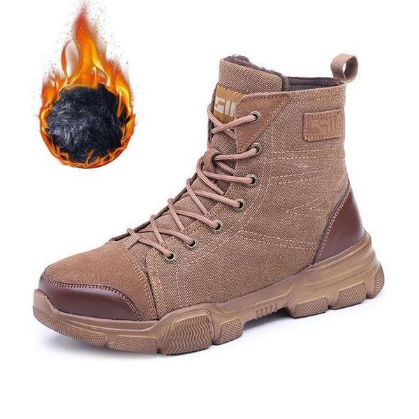 Safety boots with steel toe cap
