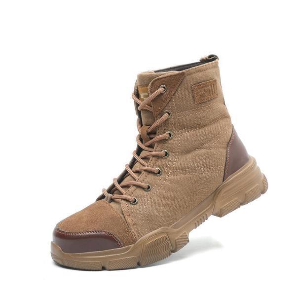 Safety boots with steel toe cap