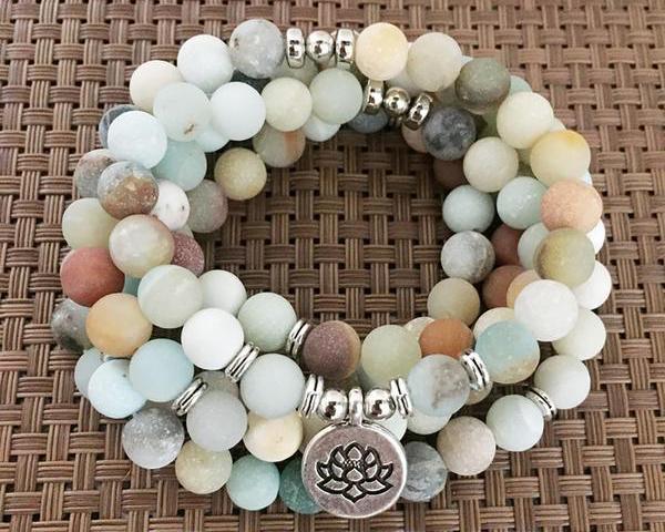 Amazonite buddhist mala bracelet / necklace