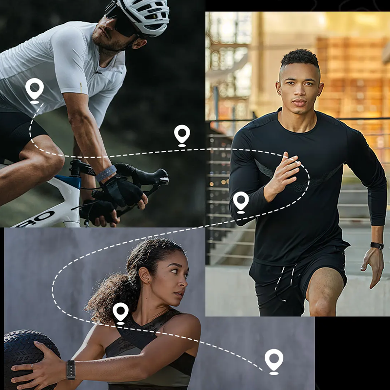 Connected bracelet with sports band, heart rate monitor, blood pressure monitor, waterproof, 30-day battery life