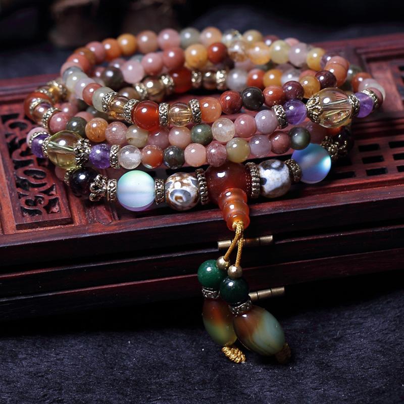Multi-energy natural quartz mala bracelet