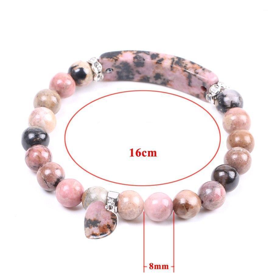 Rhodonite Heart Healing Beads Bracelet