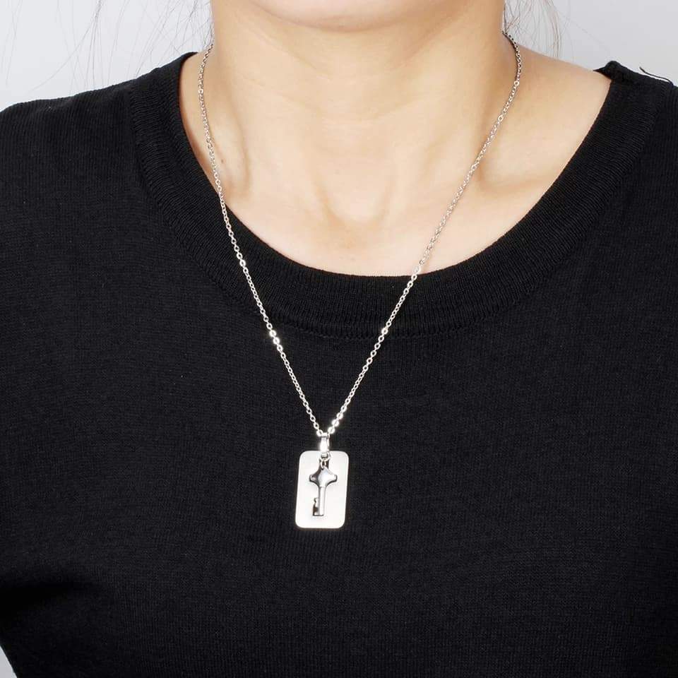 Heart lock bracelet with key necklace