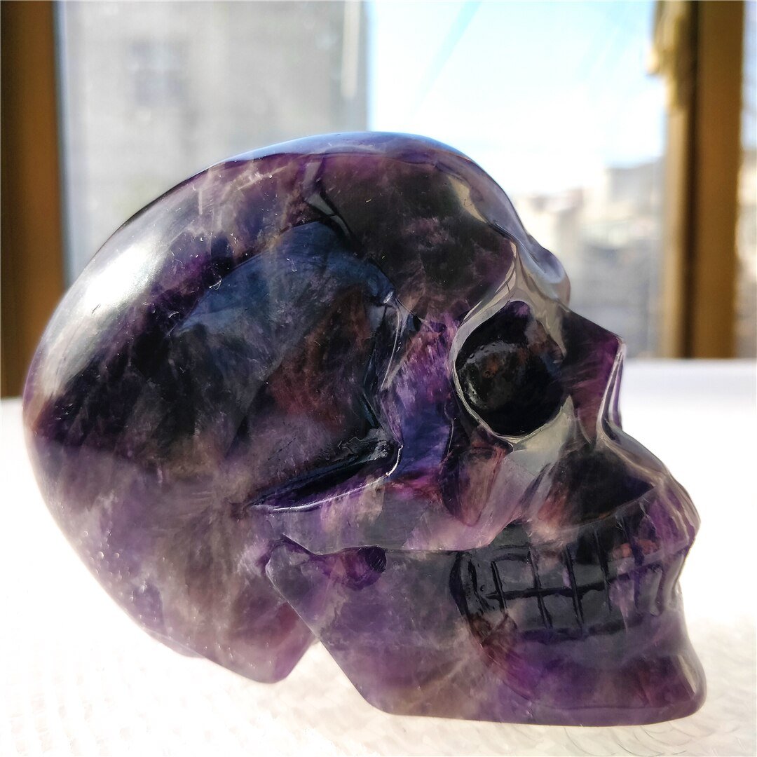 Brazilian Dream Amethyst Hand-Carved Skull