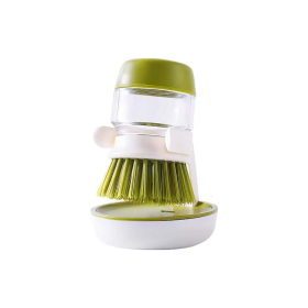 EasyBrush Brush with Dishwashing Liquid Dispenser and Refillable Stand for Cleaning Pans and Sinks