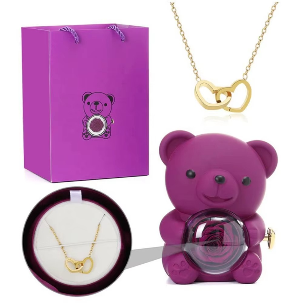 Sylvie Jewels Eternal Pink Bear with necklace