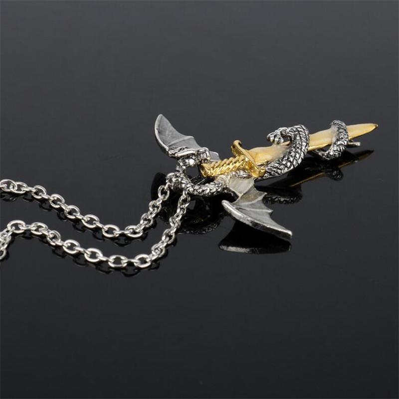 Dragon sword necklace in the dark