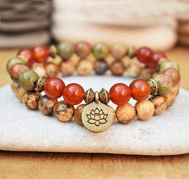 Double bracelet “Positive change” in unakite