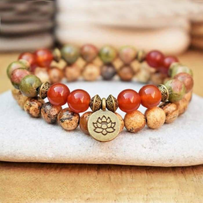 Double bracelet “Positive change” in unakite
