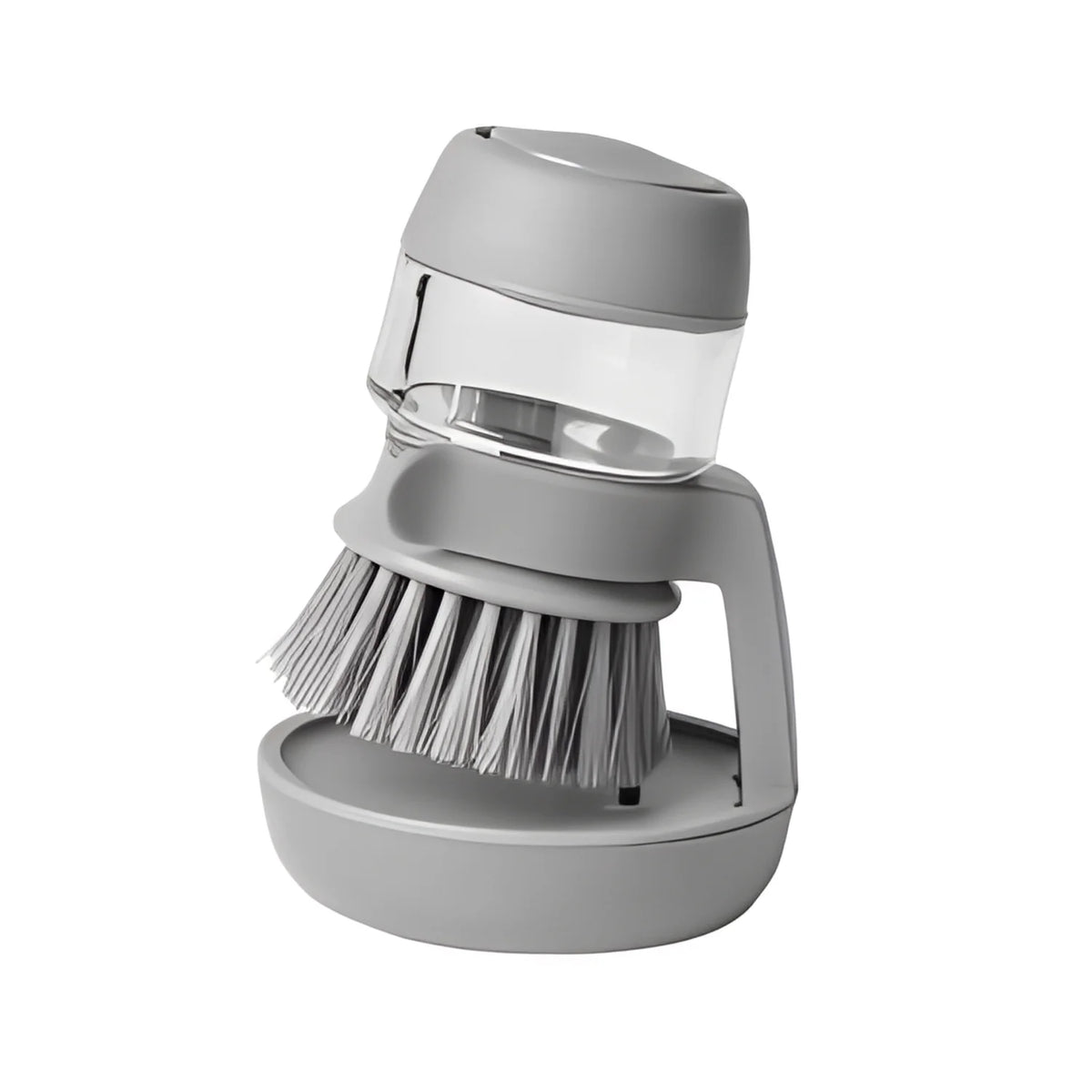 EasyBrush Brush with Dishwashing Liquid Dispenser and Refillable Stand for Cleaning Pans and Sinks