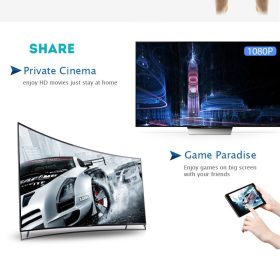 1080P Wireless WiFi Display Dongle, DLNA Airplay Video Adapter, Mirrored Screen Sharing, for iPhone iOS Android phone to TV