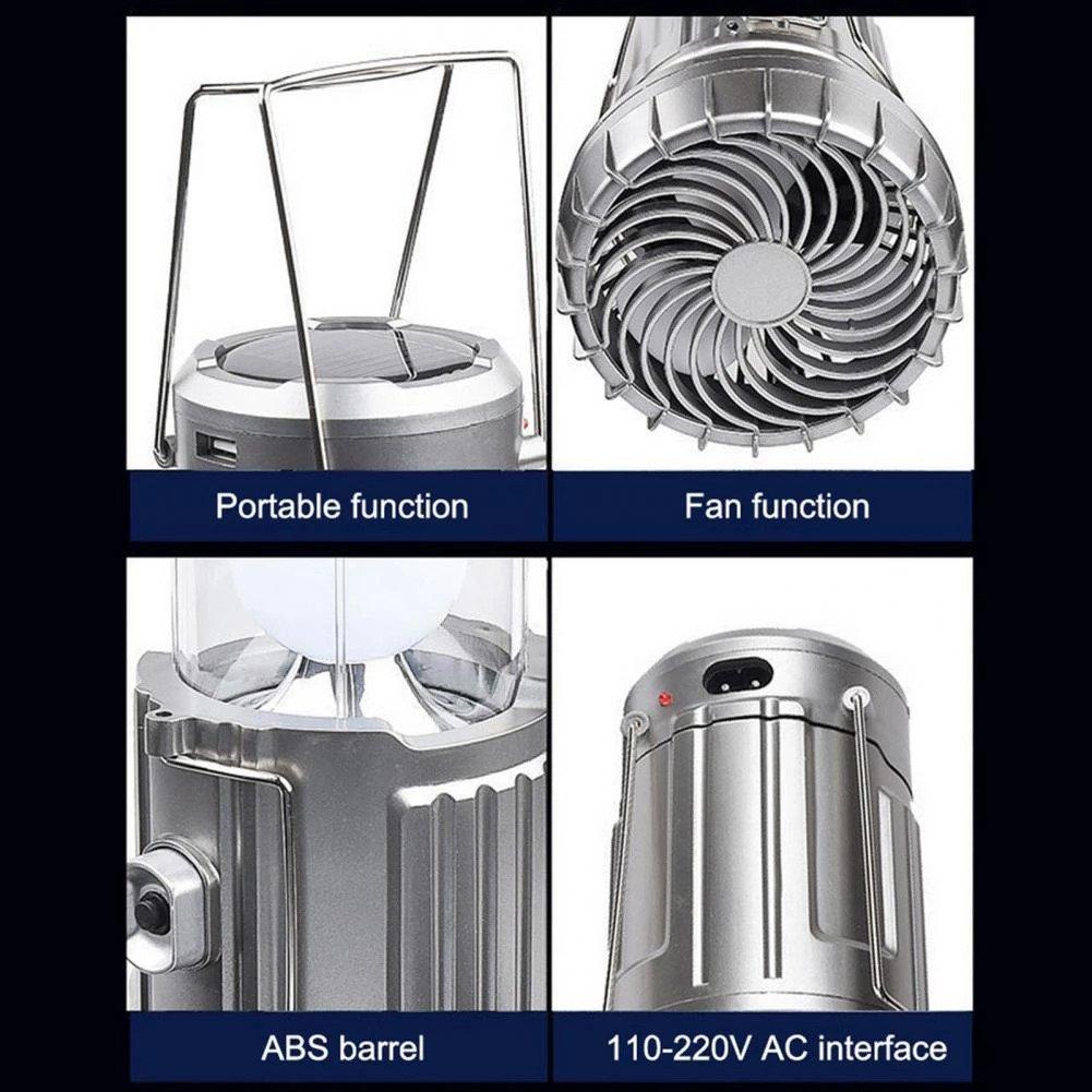 6-in-1 led torch with fan