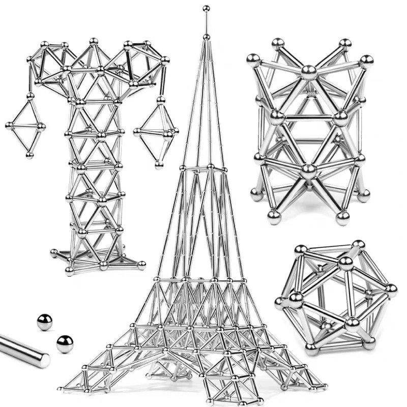 Toy sticks and magnetic balls