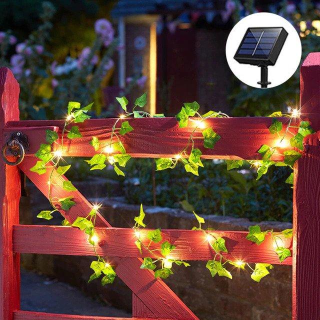 Ivy-shaped solar light garland