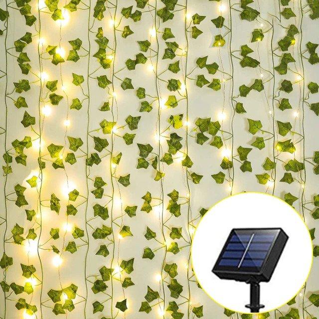 Ivy-shaped solar light garland