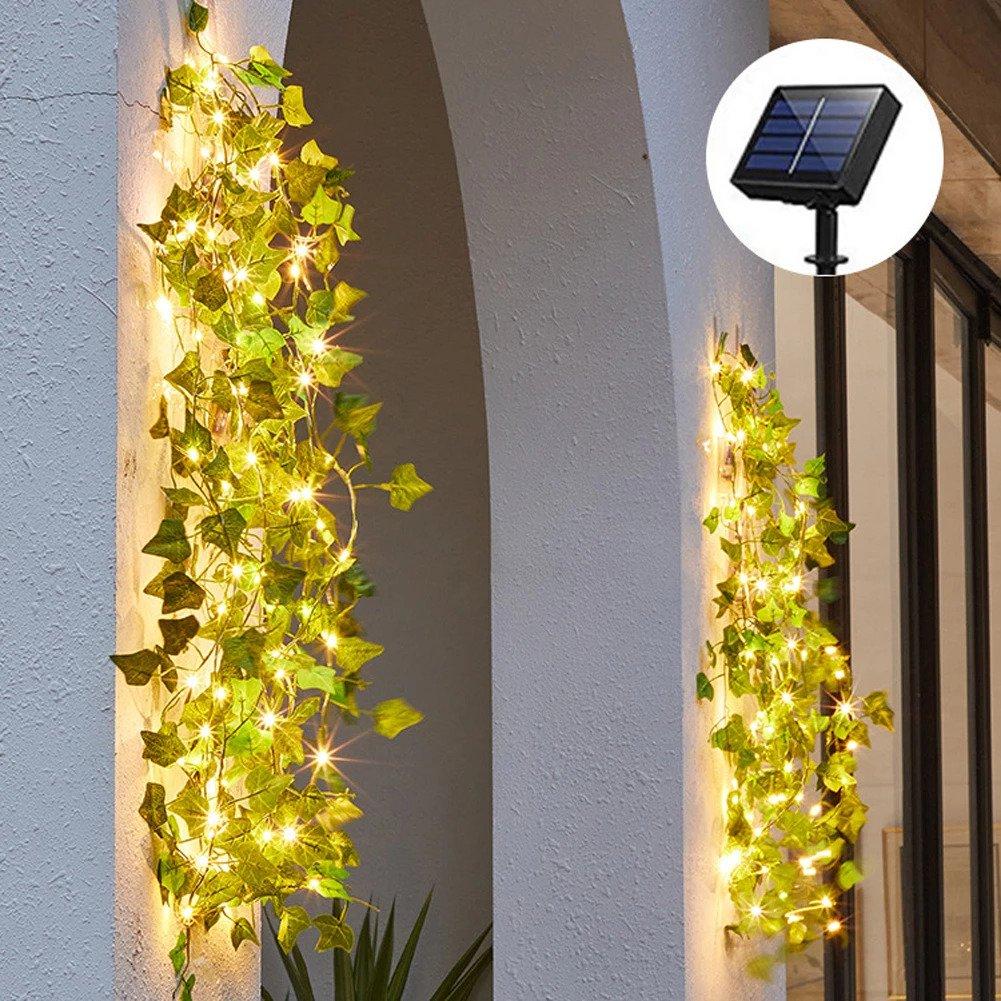 Ivy-shaped solar light garland