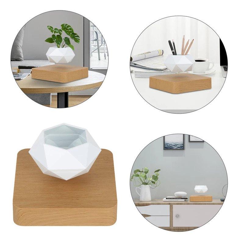 Levitation and magnetic rotation bonsai pot