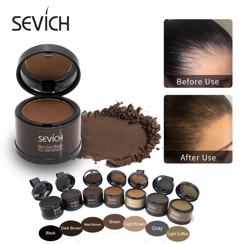 Special hair root densifying powder with ombré effect