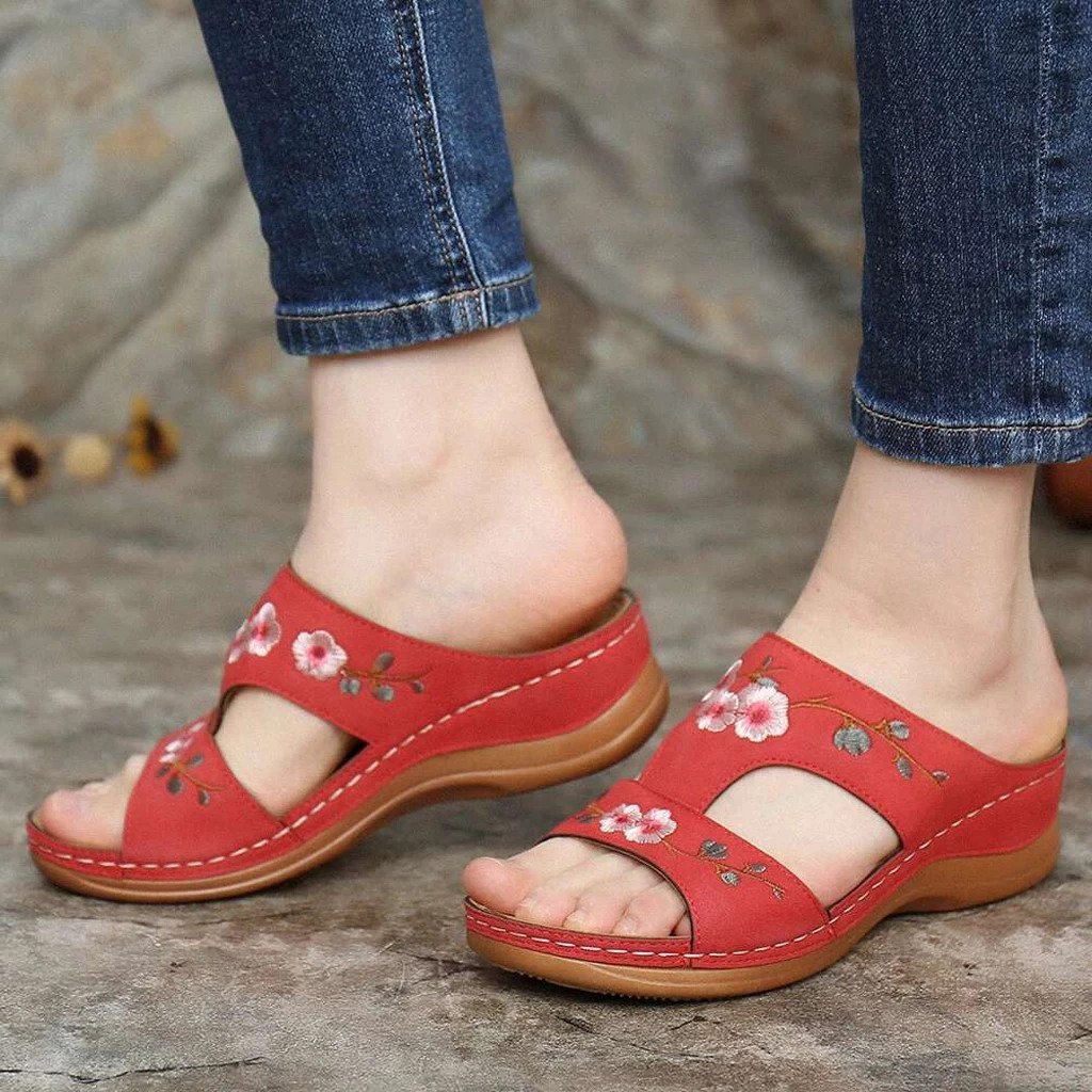 Women’s colorful flower orthopedic sandals