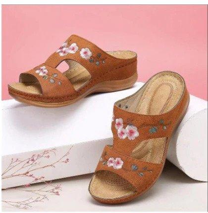 Women’s colorful flower orthopedic sandals