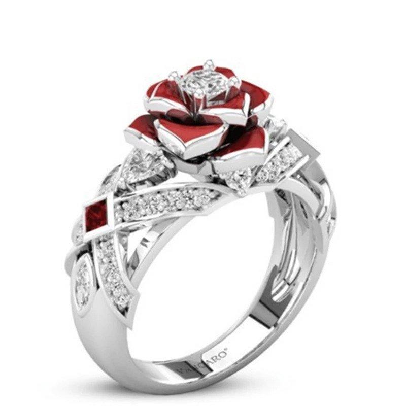 Natural rose flower ring – dazzling rose