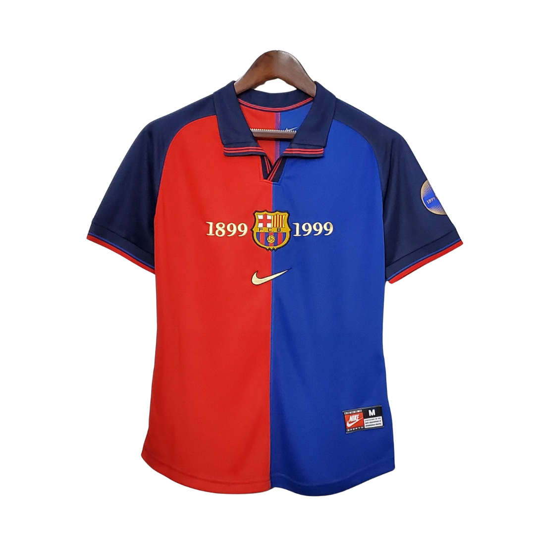 Maglia casalinga dell'FC Barcelona - 100 anni - 1998-1999