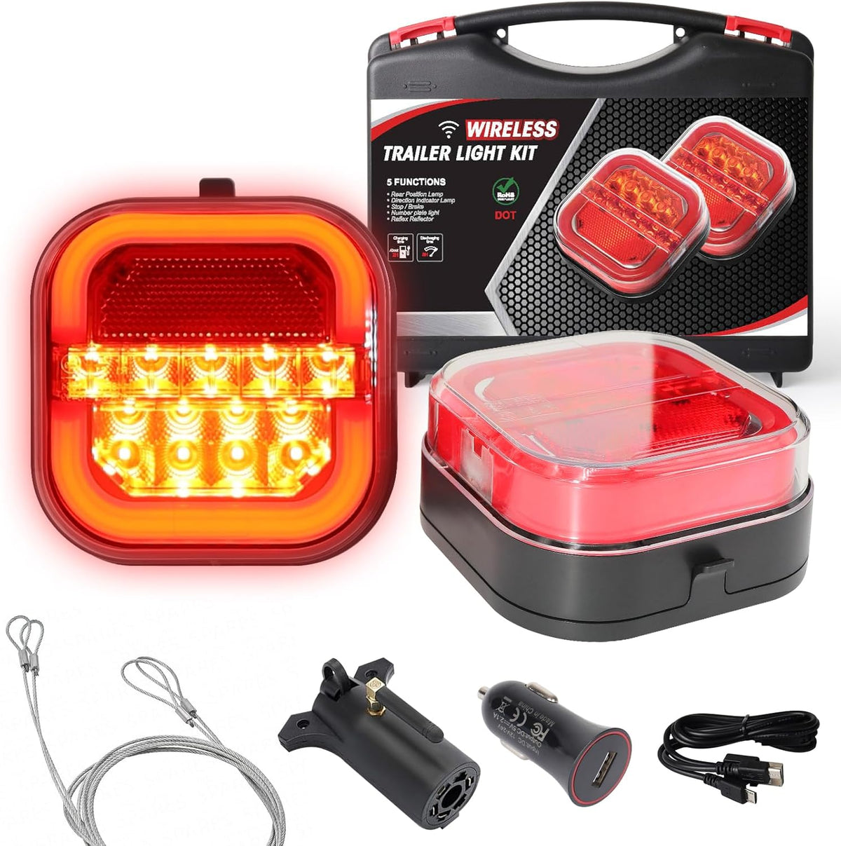 Wireless LED Magnetic Trailer Tail Light