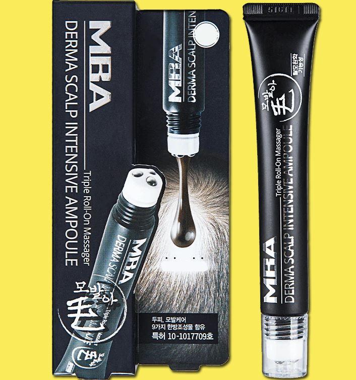 Hair regrowth serum in roll-on
