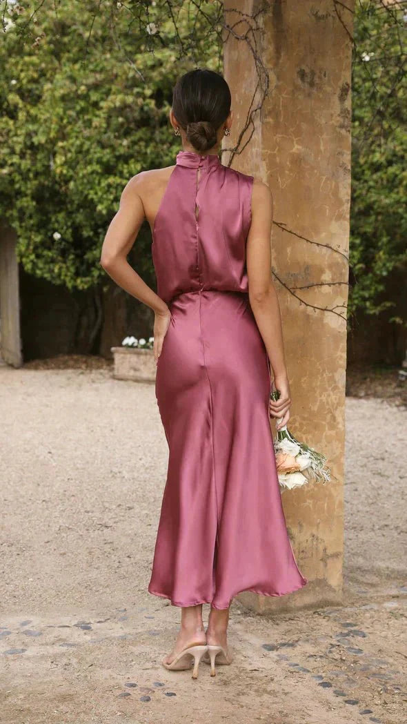 Formal Evening Dress Women Elegant Midi Fit Chic Style