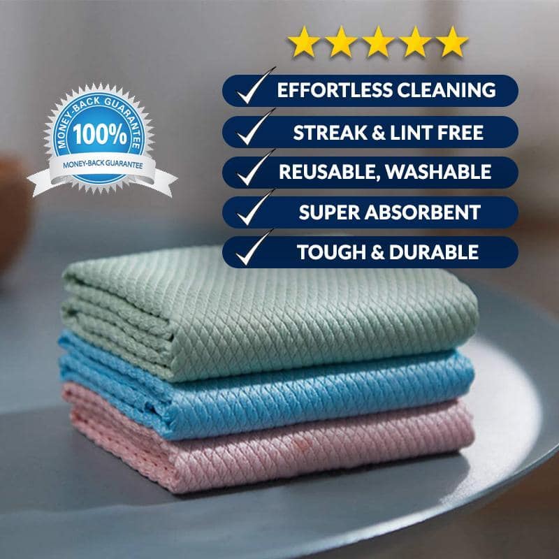 NanoScale Streak-Free Miracle Cleaning Cloths (Reusable)