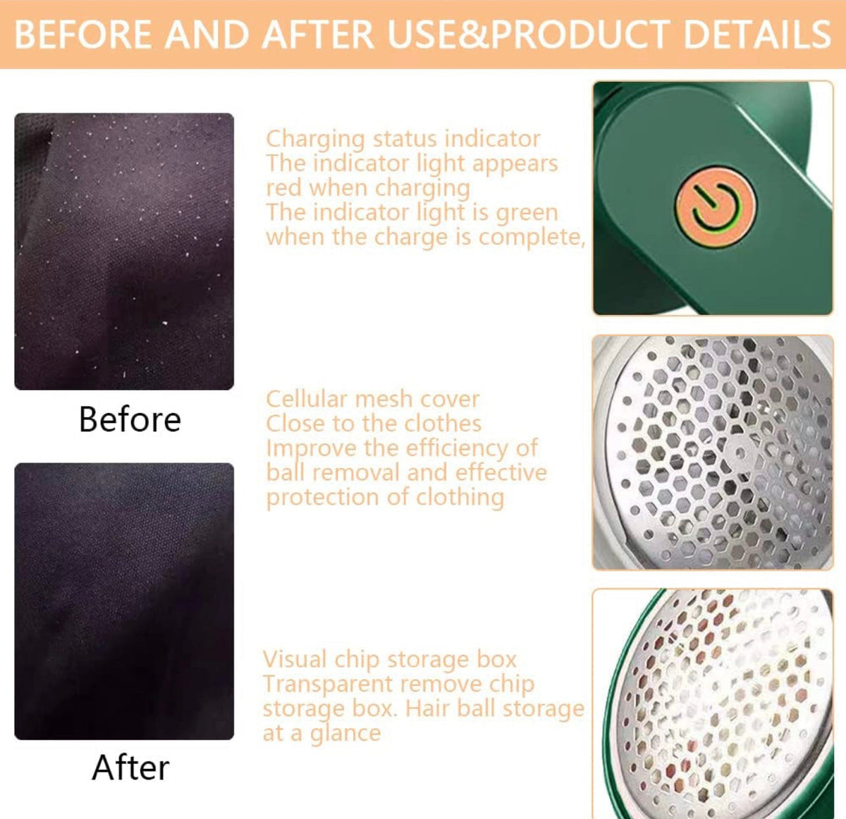 Vigor anti-pilling refillable razor