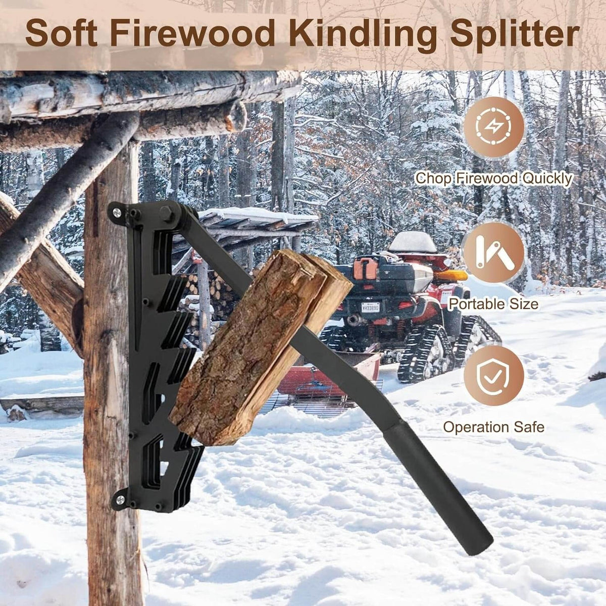 Itoolmax Wall Mounted Firewood Kindling Splitter