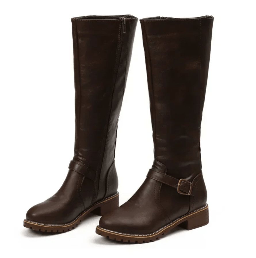Knee-High Boots Women High Shaft Zipper Closure