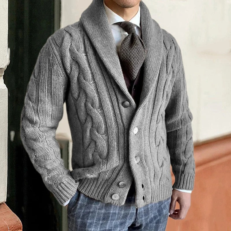 Knit Cardigan Men Button Down Warm Sweater