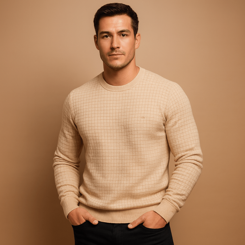 Knitted Sweater Men Comfortable Relaxed Fit Construction Design