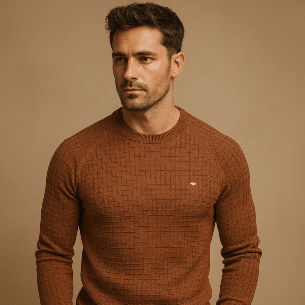 Knitted Sweater Men Comfortable Relaxed Fit Construction Design