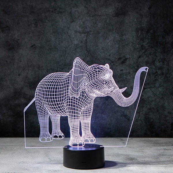 Elephant 3D Illusion Lamp