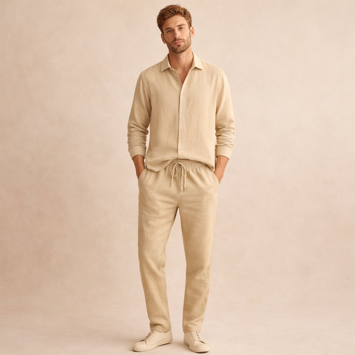 Men's Clothing Set — Tailored Fit Long Sleeve Button Placket