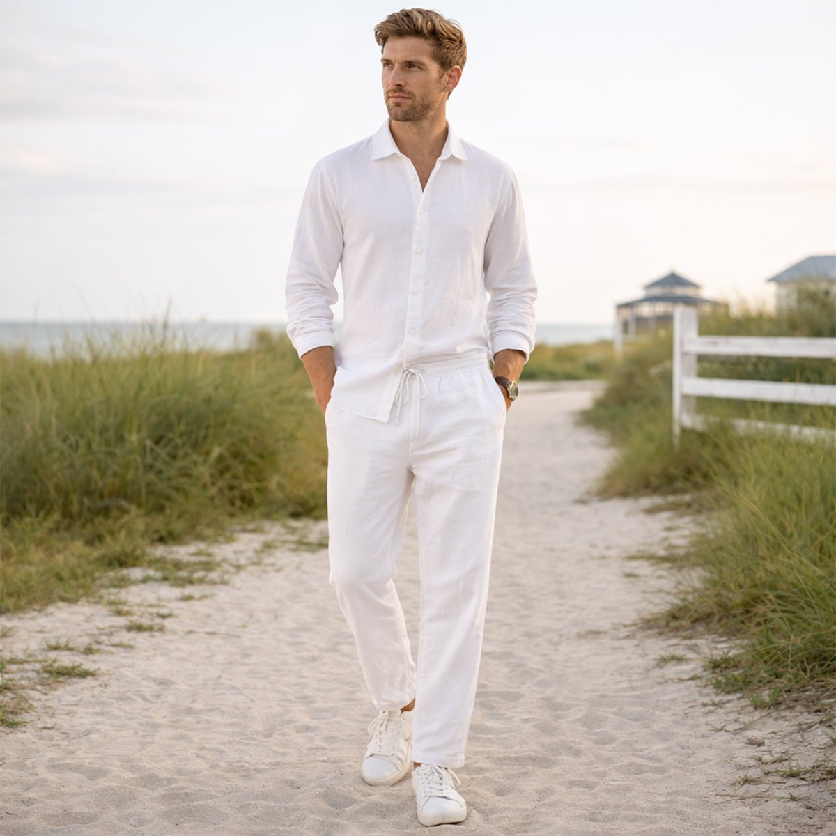 Men's Clothing Set — Tailored Fit Long Sleeve Button Placket