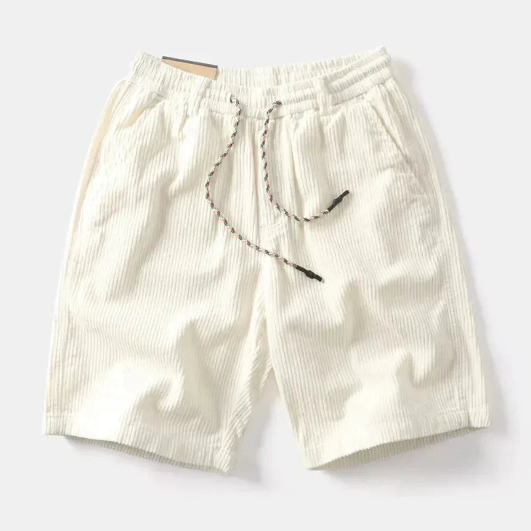 Men's Linen Shorts - Relaxed Fit Above Knee Elastic Waistband
