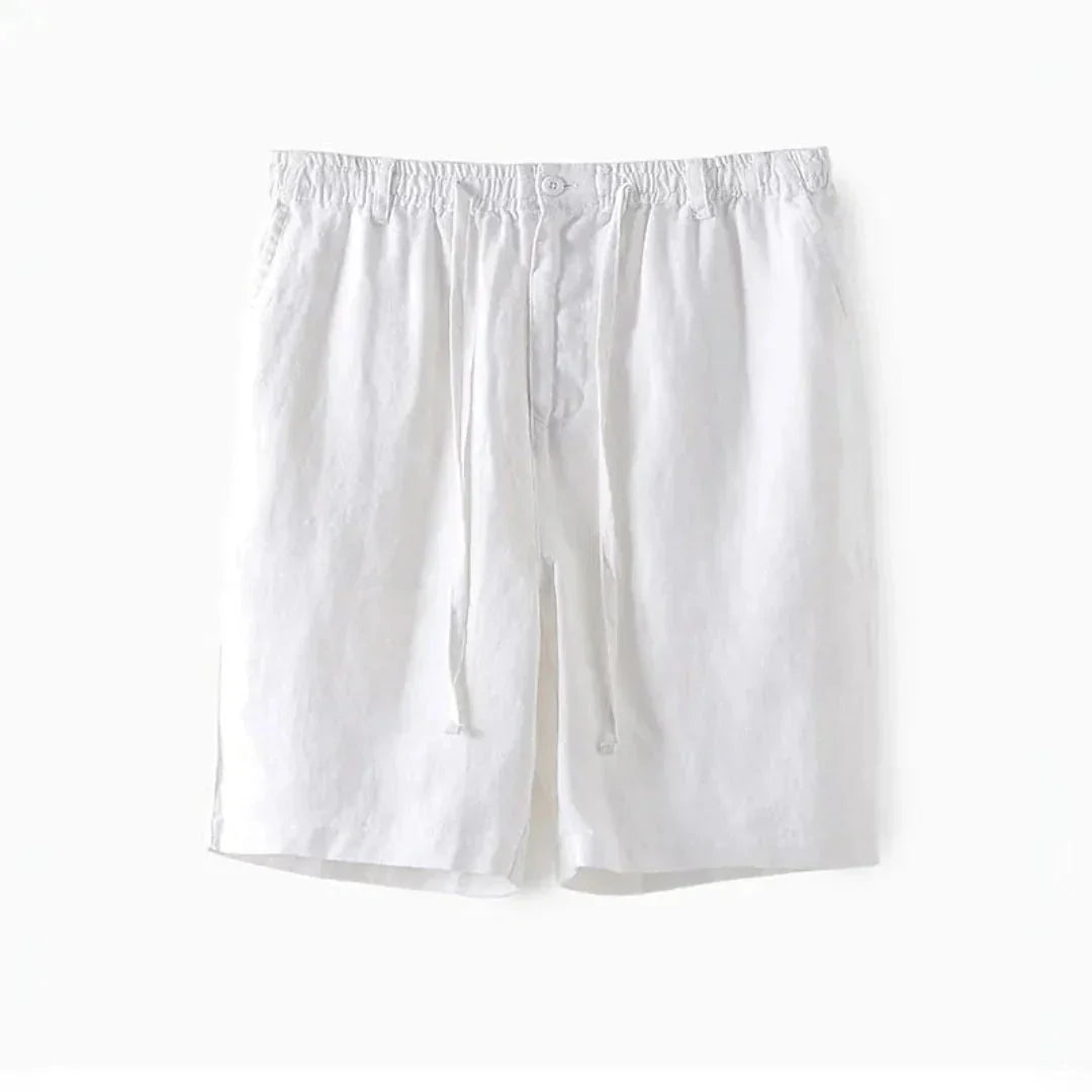 Men's Linen Shorts - Relaxed Fit Elasticated Drawstring Waistband