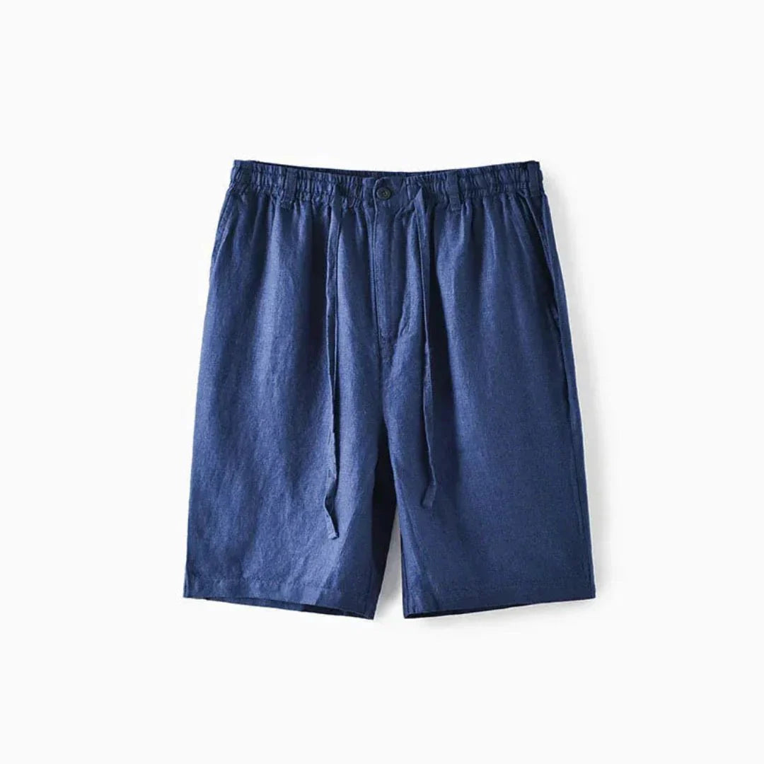 Men's Linen Shorts - Relaxed Fit Elasticated Drawstring Waistband