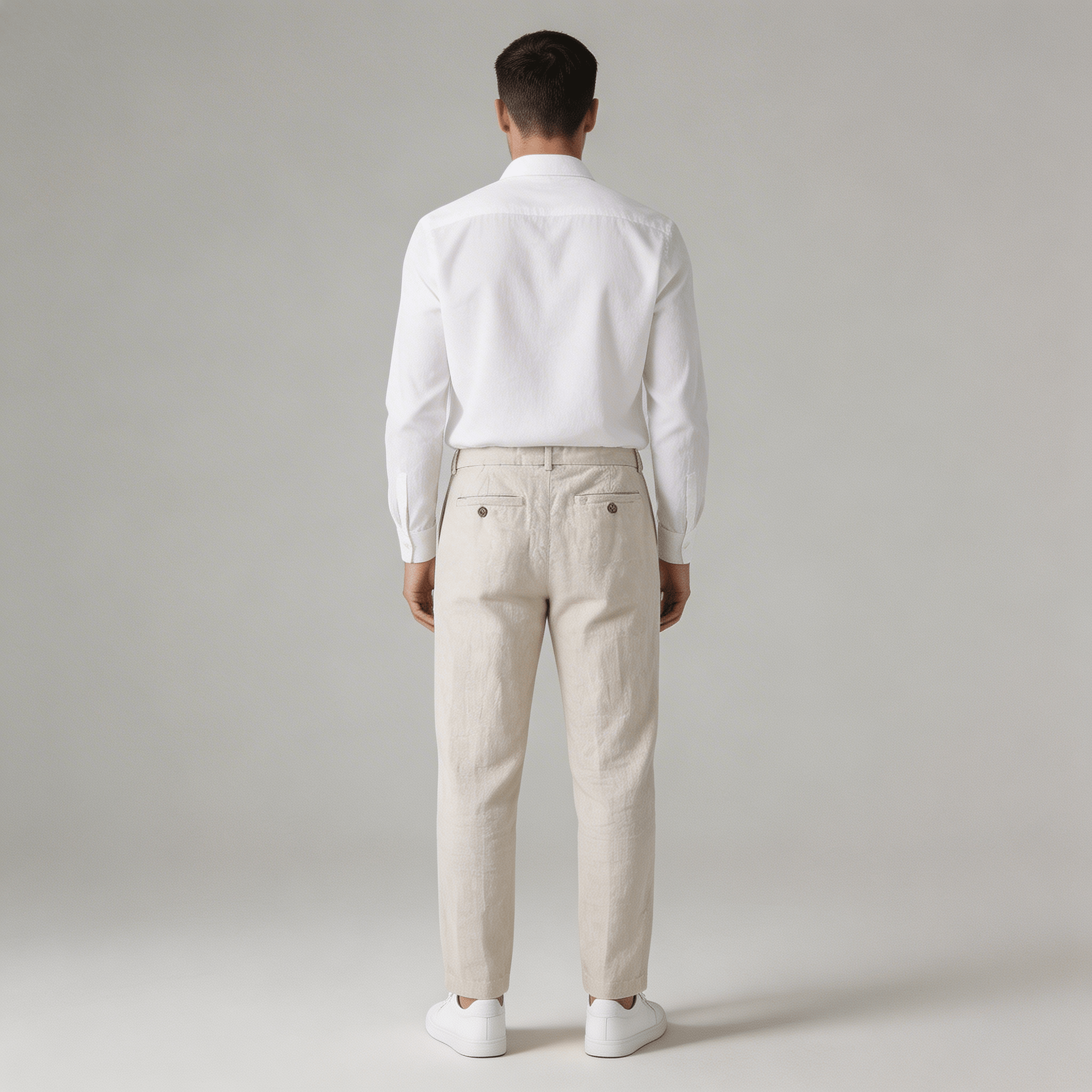 Men's Linen Trousers - Relaxed Fit Straight Leg Minimal
