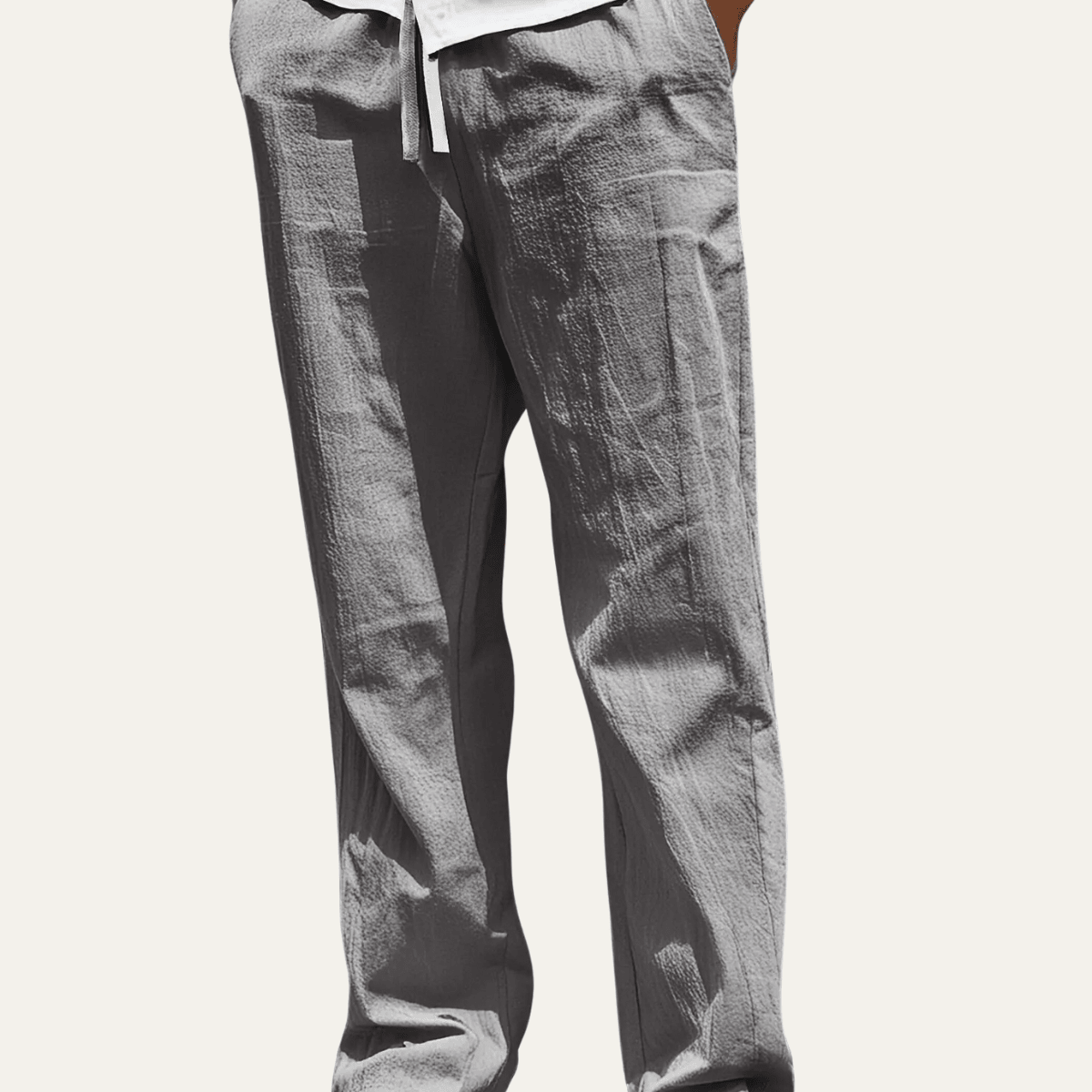 Men's Linen Trousers - Tapered Fit Shaped Leg Design