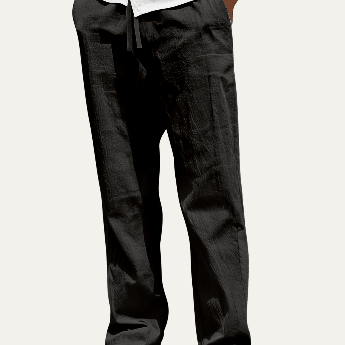 Men's Linen Trousers - Tapered Fit Shaped Leg Design