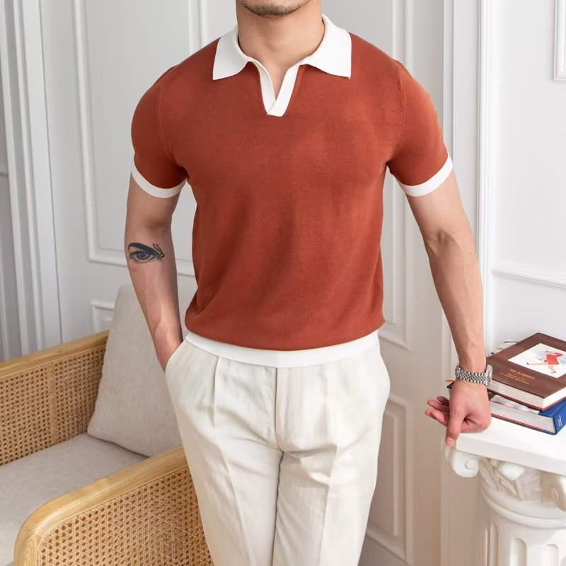 Men's Polo Shirt — Regular Fit Short Sleeve Button Placket