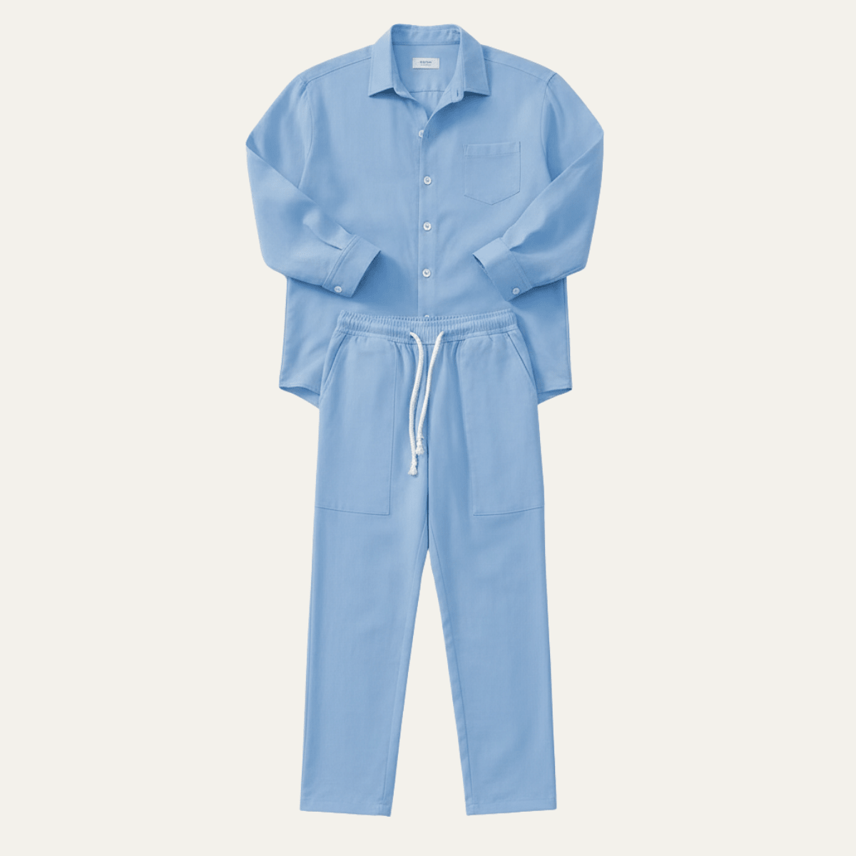 Men's Shirt & Pants Set — Long Sleeve Relaxed Fit Matching Design